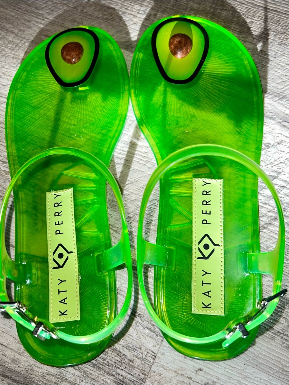 Katy Perry The Geli PVC Sandals Size 7 Avocado - Picture 2 of 5